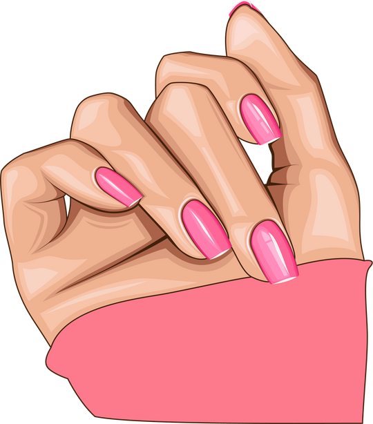 Hands with Pink Nail Polish
